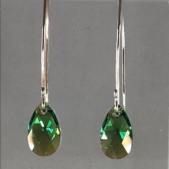 Sterling silver and Swarovski earrings - Picture 2 of 4